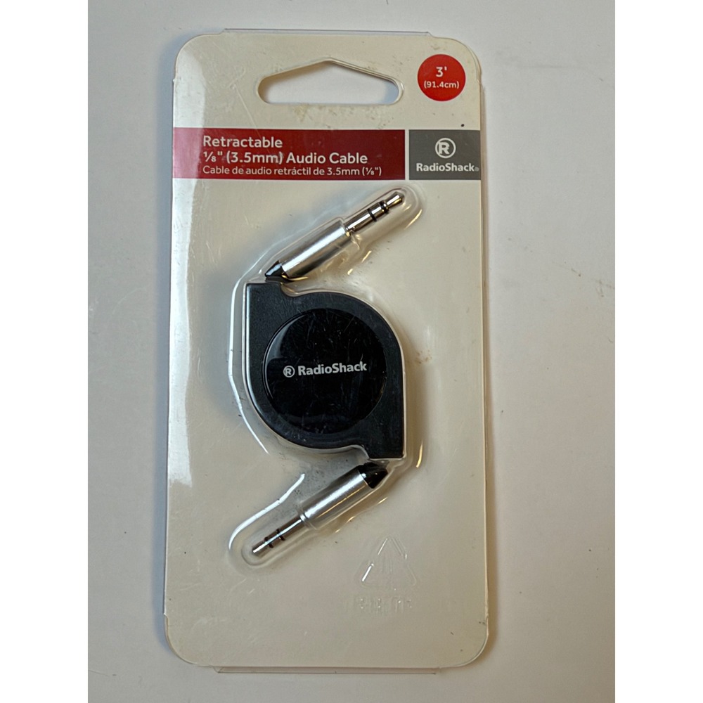 RadioShack Retractable 3.5mm Male to Male Audio Cable 3ft